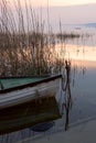 The boat docked on the lake Balaton Royalty Free Stock Photo