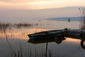 The boat docked on the lake Balaton Royalty Free Stock Photo