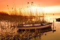 The boat docked on the lake Balaton Royalty Free Stock Photo