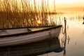 The boat docked on the lake Balaton Royalty Free Stock Photo