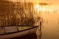 The boat docked on the lake Balaton Royalty Free Stock Photo