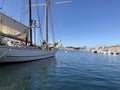 A boat docked in Marseille Harbour