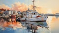 Photorealistic Composition Of Harbor On October 20th