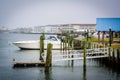 Boat docked at the Waterfront Park, in Chincoteague Island, Virg Royalty Free Stock Photo