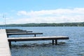 Boat docks on Canandaigua Lake Royalty Free Stock Photo