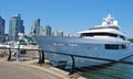 Boat at Downtown Vancouver Waterfront in Canada Royalty Free Stock Photo