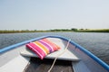 Boat on Dutch river Royalty Free Stock Photo