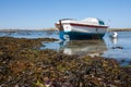 Boat at ebb tide in Bretagne, France