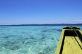 Boat edge at the corner the clear waters and clear blue sky