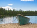 A boat in the edge of a lake, Portneuf, Quebec, Canada Royalty Free Stock Photo