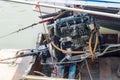 Boat engine of amphawa floating market thailand Royalty Free Stock Photo