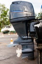 Boat engine at the shipyard