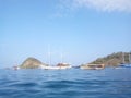 the boat explores a group of islands that lie on the island of komodo in Labuan Bajo Royalty Free Stock Photo