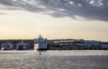 Boat, ferry in port GaÃÂ¾enica, Zadar 2019, Croatia Royalty Free Stock Photo