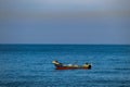 Boat with fishermen in the brazilian sea Royalty Free Stock Photo