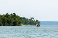 A boat with fishermen on the Kazinga Channel in Uganda