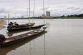 Boat for fishing on the water in the Mekong river in Nong Khai of Thailand.