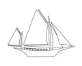 Boat flat icon and logo. Outline Vector illustration