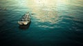 Boat on flat water Royalty Free Stock Photo