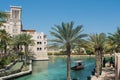 Boat floating in the artificial river at Madinat Jumeirah resort