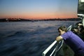 Boat Floating Over Bosphorus Royalty Free Stock Photo