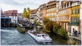 Strasbourg, France. The view on the channels of Little France district
