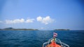 Boat is front on the sea Royalty Free Stock Photo