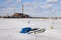 Boat In Frozen Harbor