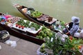 Boat with fruits on floating market in Bangkok Royalty Free Stock Photo