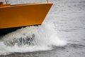 A boat in full speed over the water Royalty Free Stock Photo