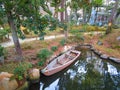 Boat garden Royalty Free Stock Photo