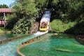 Boat going down at the Le Grand Splatch attraction in Park Asterix, Ile de France, France