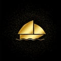 Boat gold, icon. Vector illustration of golden particle