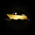 Boat gold, icon. Vector illustration of golden particle