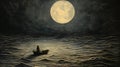 Moonless Night: A Whimsical Realism Painting Inspired By Hugo Simberg