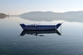 Boat with greek flag painted on it Royalty Free Stock Photo