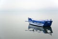 Boat with greek flag painted on it Royalty Free Stock Photo