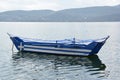 Boat with greek flag painted on it Royalty Free Stock Photo