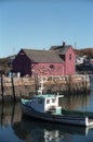 Boat in the harbor in Rockport Massachusetts