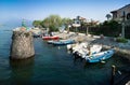 Boat harbour on Isola Bella, Lago Maggiore, Italy