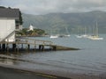 New Zealand: Akaroa harbour view with boat shed