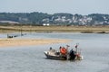 boat for harvesting shells at low tide in front of Guerande