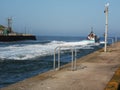 Boat heading out to sea Gorleston Royalty Free Stock Photo