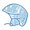 Boat Helmet Canoeing doodle icon hand drawn illustration