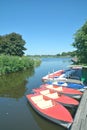 Boat hire,Treene River,Friedrichstadt,North Frisia,Germany Royalty Free Stock Photo