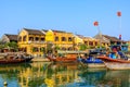 Boat on Hoai river Royalty Free Stock Photo