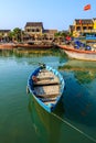 Boat on Hoai river Royalty Free Stock Photo