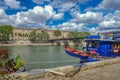 Boat house en Siene river Paris Royalty Free Stock Photo