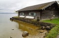 boat house on island Fraueninsel or Frauenchiemesee on lake Chiemsee in Bavaria, Germany Royalty Free Stock Photo