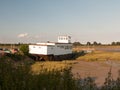 Boat house sailing club white wood landscape Maldon Black Water Royalty Free Stock Photo